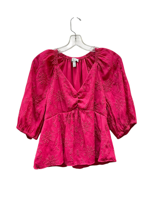 Top 3/4 Sleeve Basic By Sofia By Sofia Vergara In Pink, Size:M