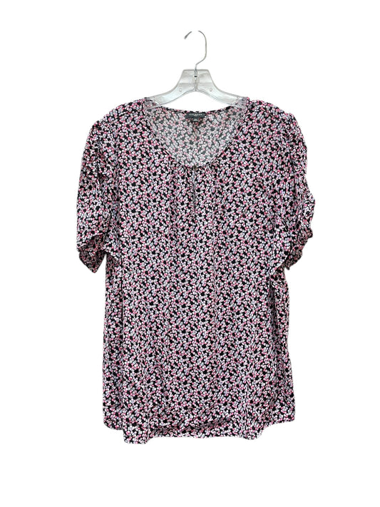 Blouse Ss By Talbots In Floral Print, Size:2X