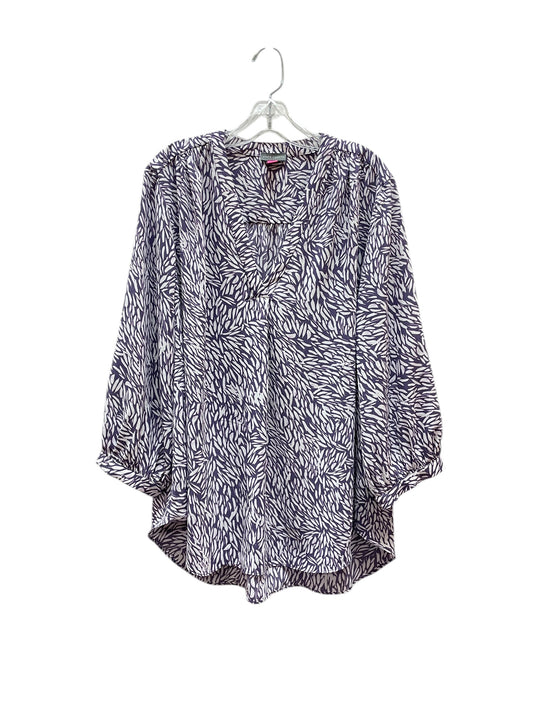 Blouse Ls By Vince Camuto In Purple & White, Size:2X