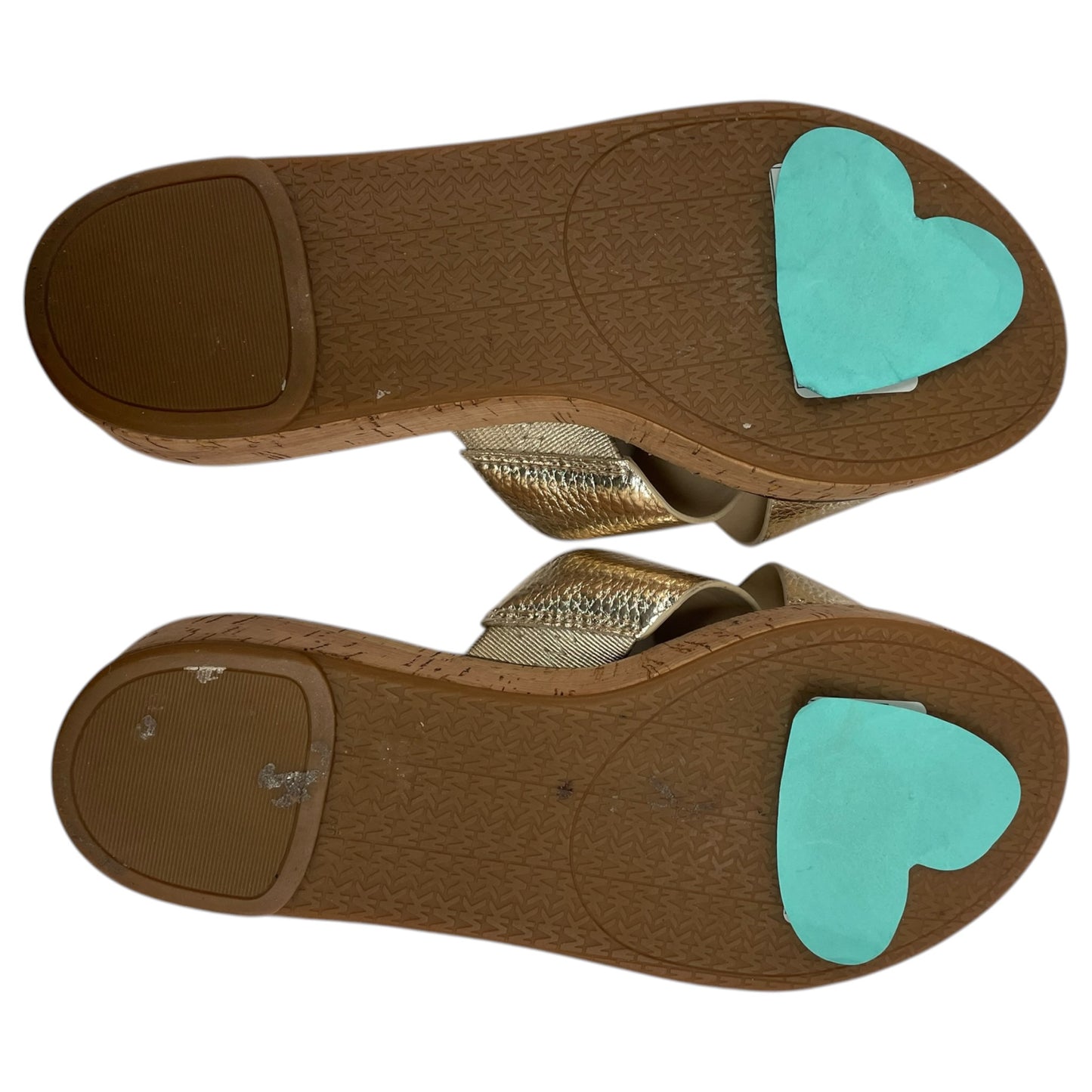 Sandals Designer By Michael Kors In Gold, Size:7.5