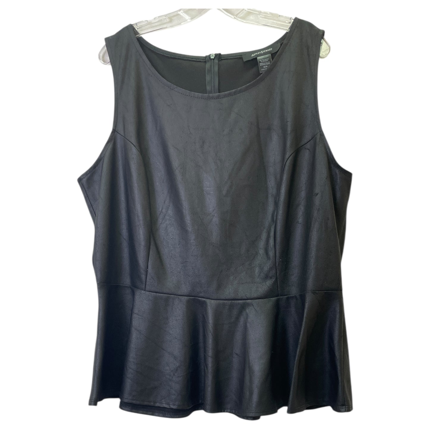 Top Sleeveless By Ashley Stewart In Black, Size:2X