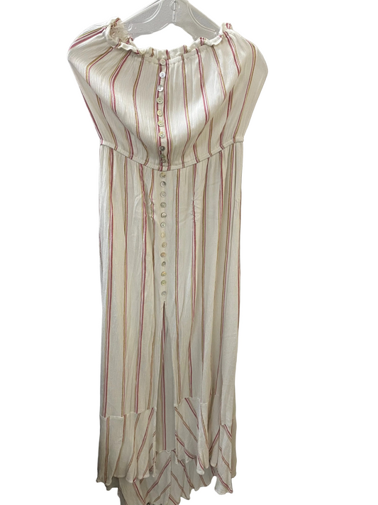 Dress Casual Maxi By Elan In Cream & Red, Size:L