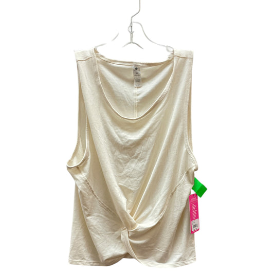 Top Sleeveless Basic By Yogalicious In Cream, Size:Xl