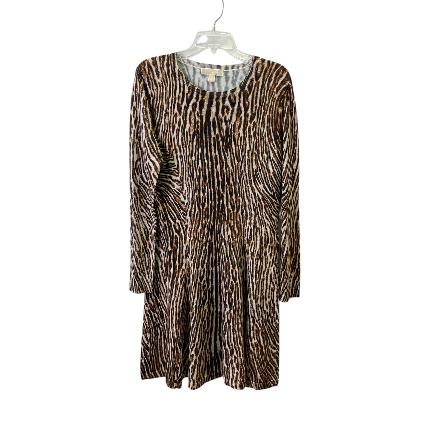 Dress Casual Midi By Michael By Michael Kors In Animal Print, Size:L