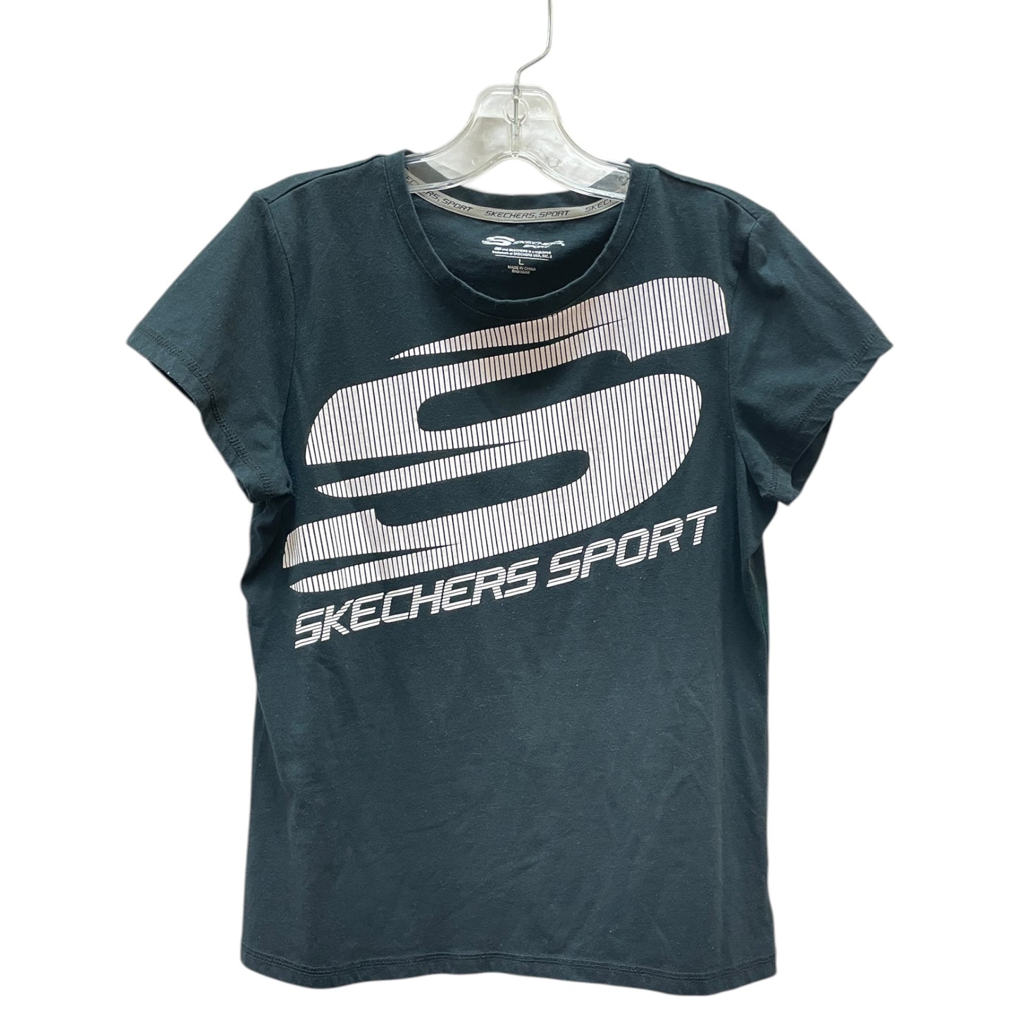 Top Ss By Skechers In Black & White, Size:L