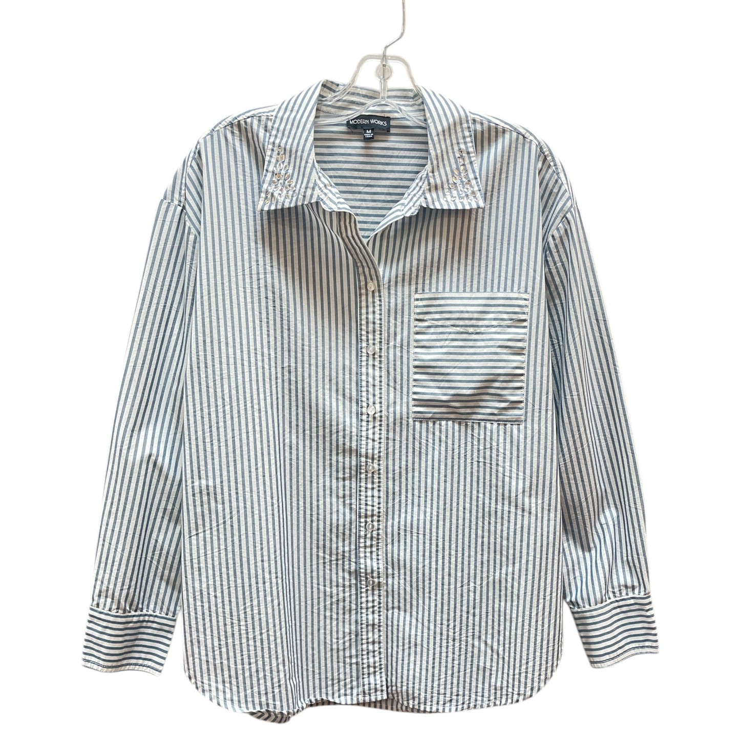 Top Ls By Modern Works In Blue, Size:M