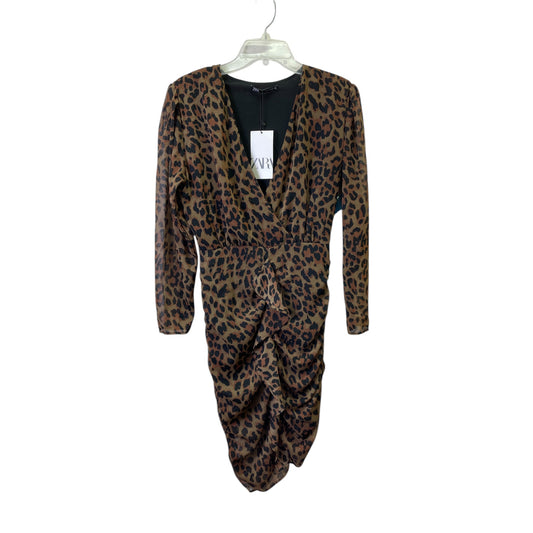 Dress Casual Midi By Zara In Animal Print, Size:M