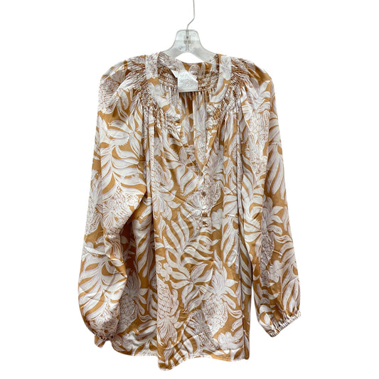 Blouse Designer By Lilly Pulitzer In Purple & Tan, Size:Xxl