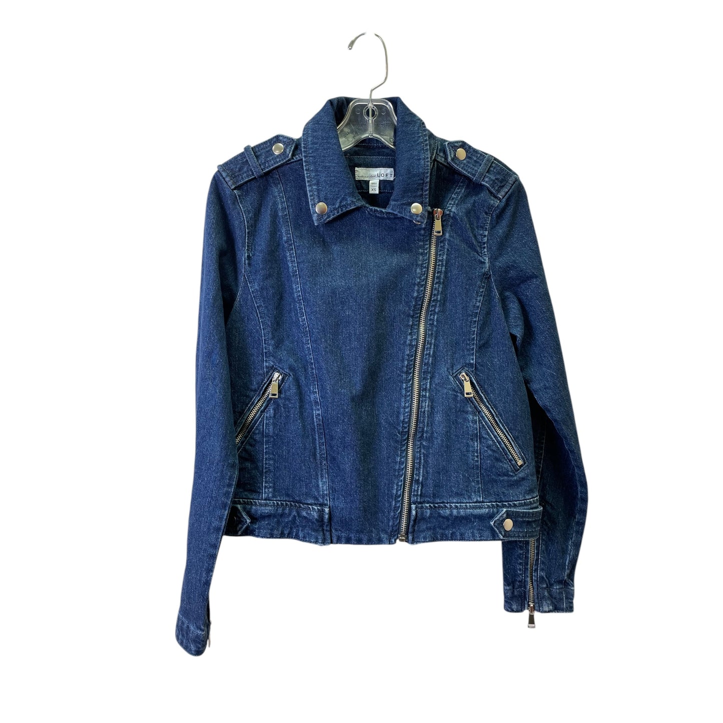 Jacket Denim By Loft In Blue Denim, Size:Xs