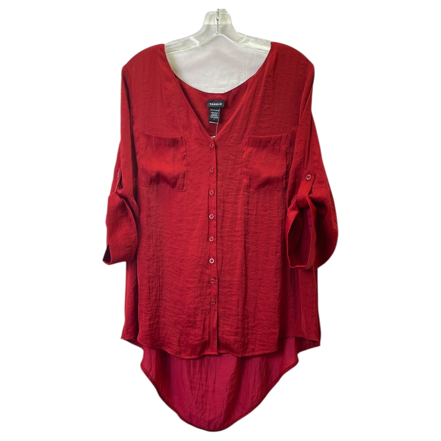 Top 3/4 Sleeve By Torrid In Red, Size:1X