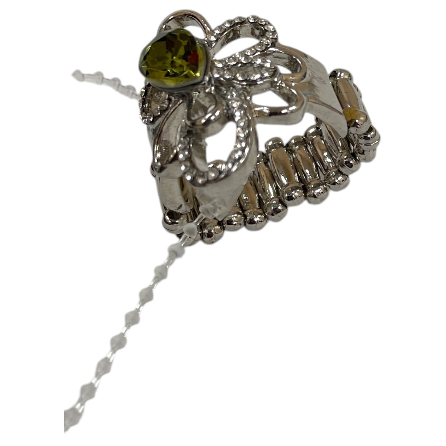 Ring Statement By Cme In Silver & White