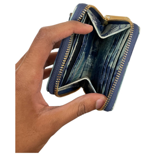Wallet Designer By Brahmin In Blue & Cream, Size:Small