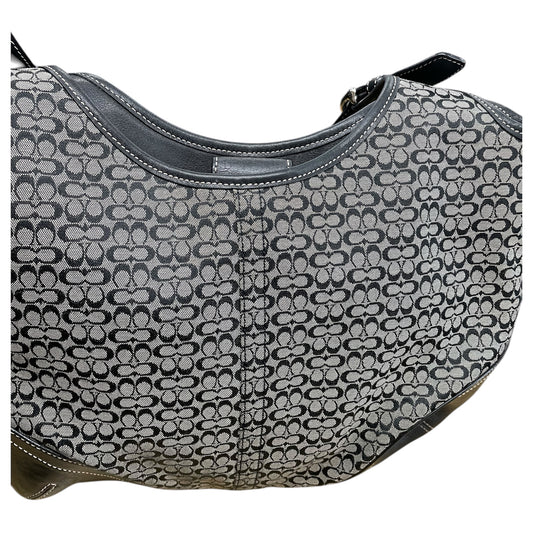 Handbag Designer By Coach In Black & Grey, Size:Medium
