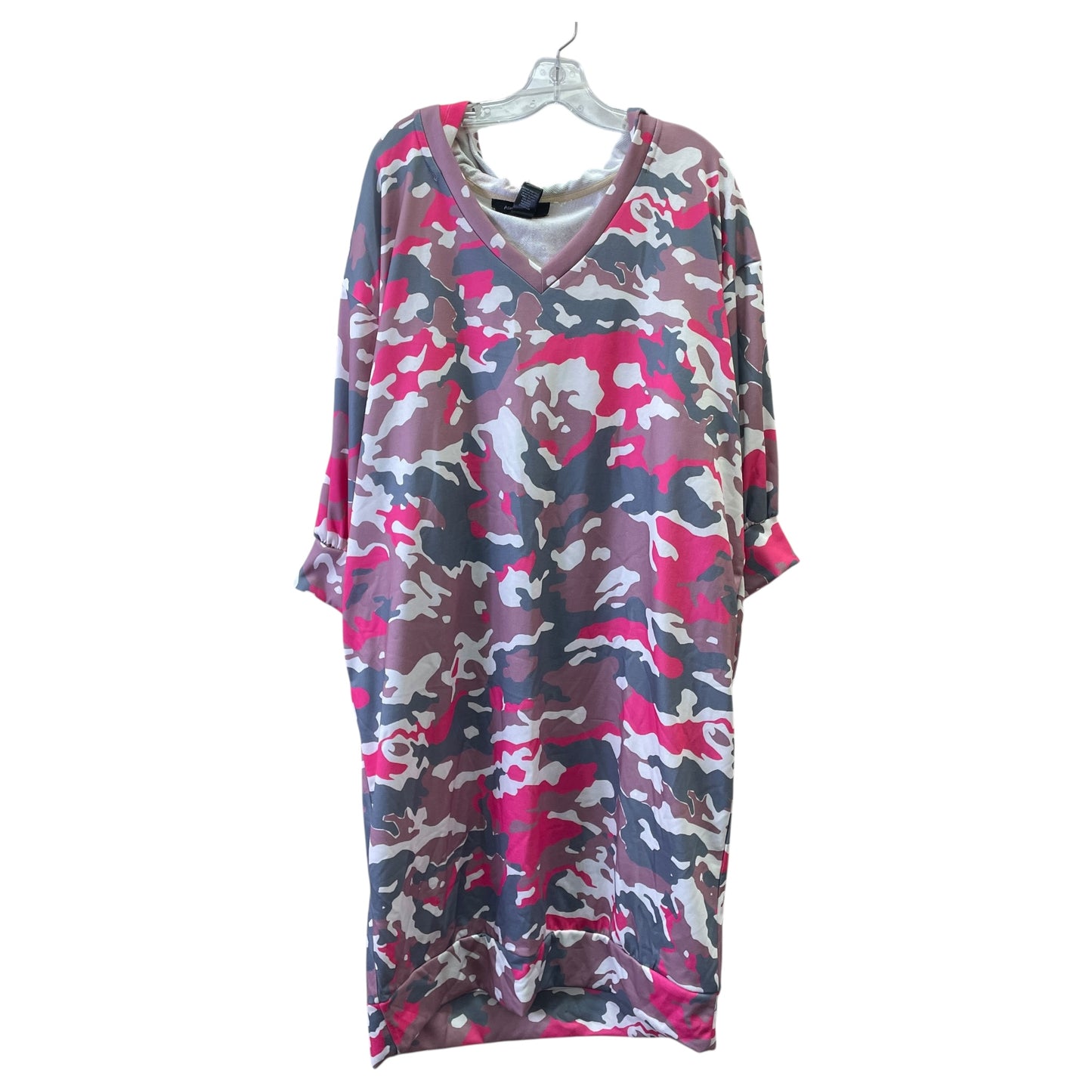Dress Casual Midi By Ashley Stewart In Pink & Silver, Size:18