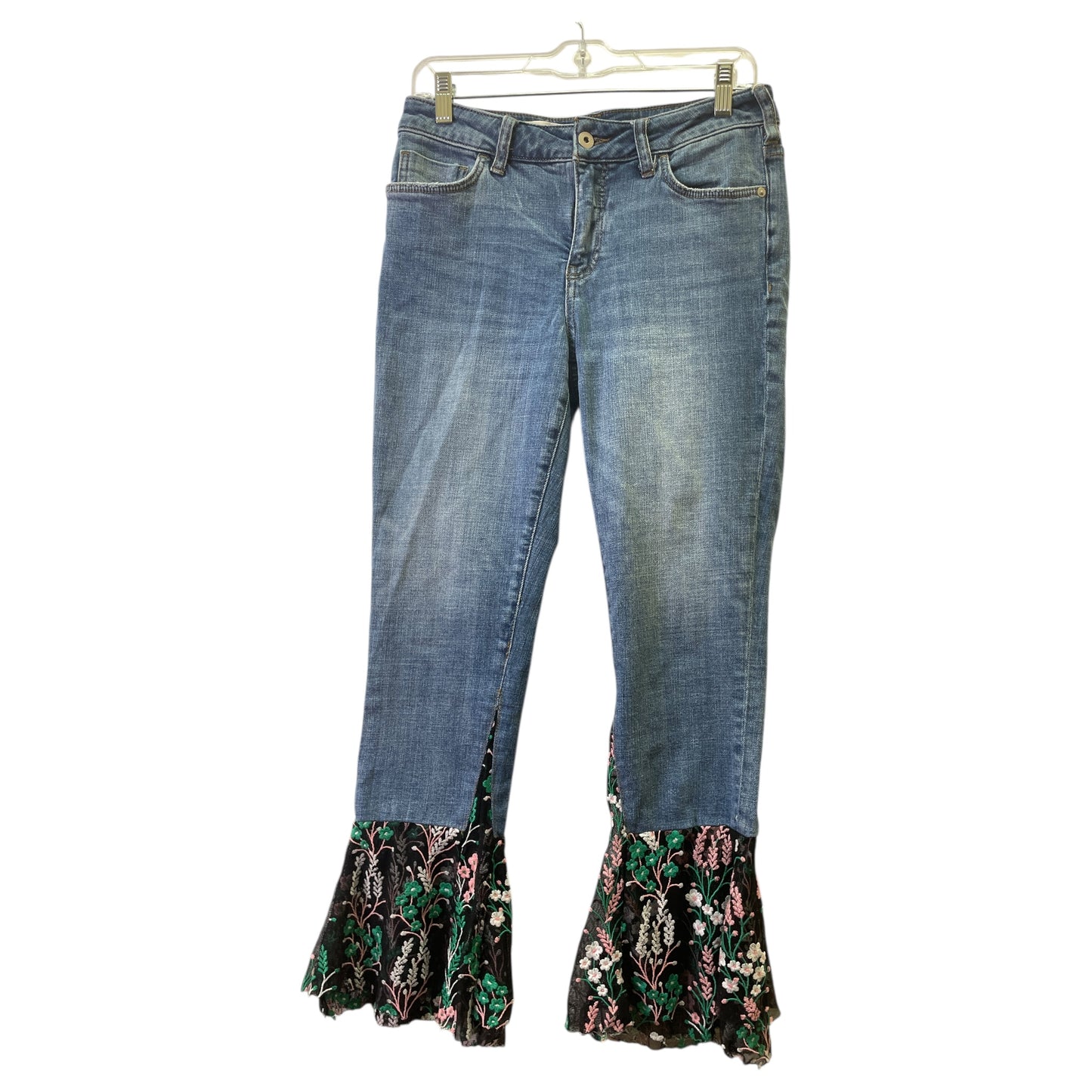 Jeans Flared By Pilcro In Blue Denim, Size:4