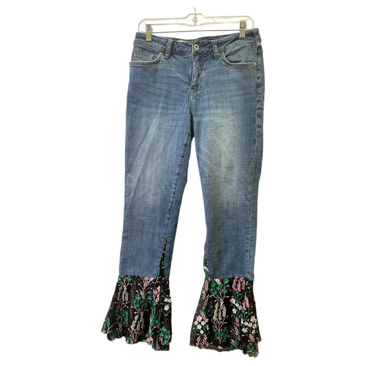 Jeans Flared By Pilcro In Blue Denim, Size:4