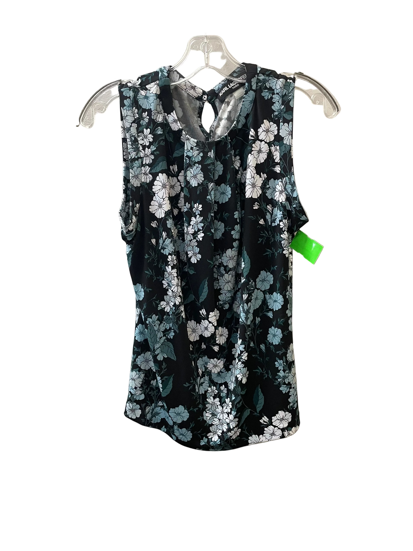 Blouse Designer By Karl Lagerfeld In Black & Green, Size:S