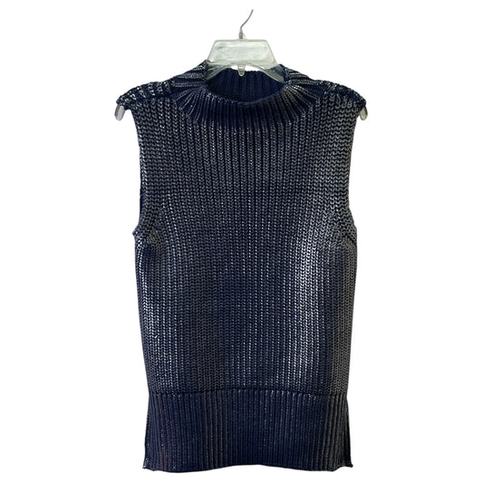 Top Sleeveless By Anthropologie In Blue & Silver, Size:Xxs