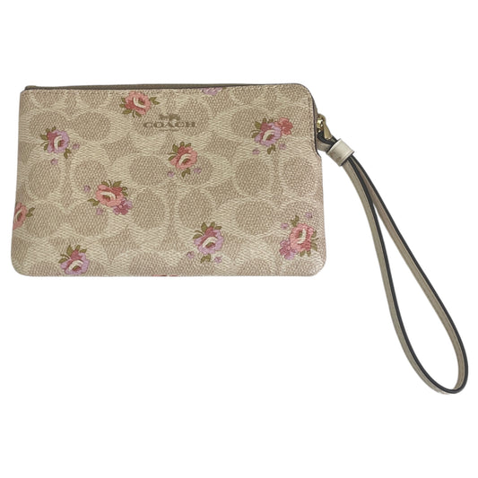 Wristlet Designer By Coach In Floral Print, Size:Small