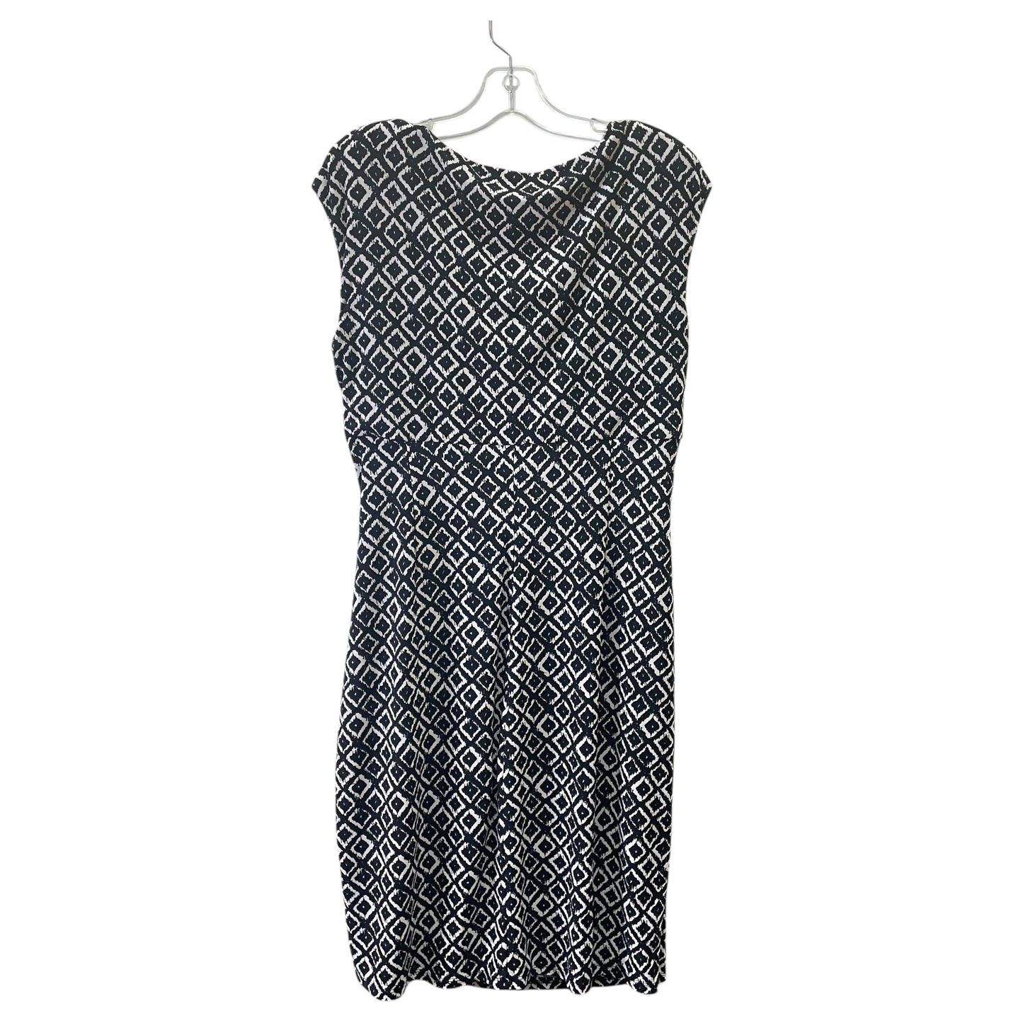 Dress Party Midi By Lauren By Ralph Lauren In Black & White, Size:L