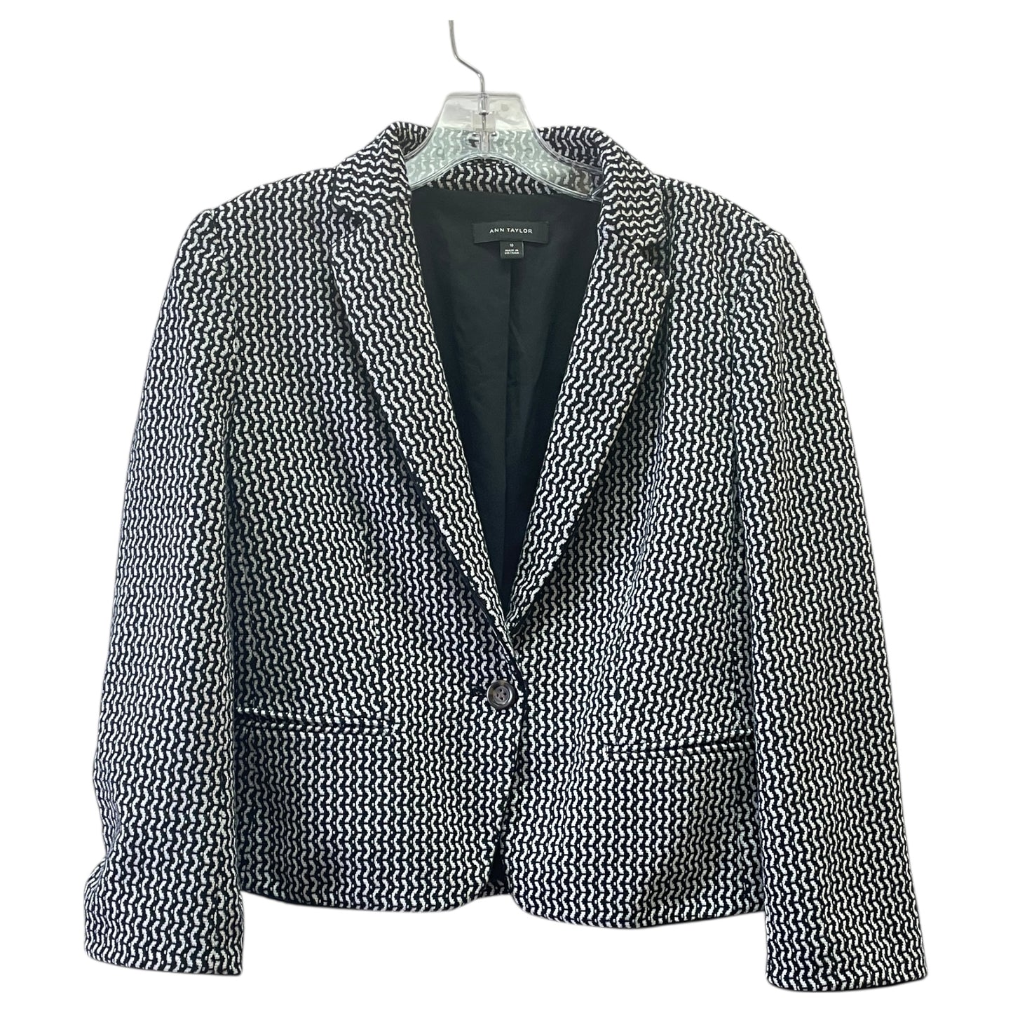 Blazer By Ann Taylor In Black & White, Size:M