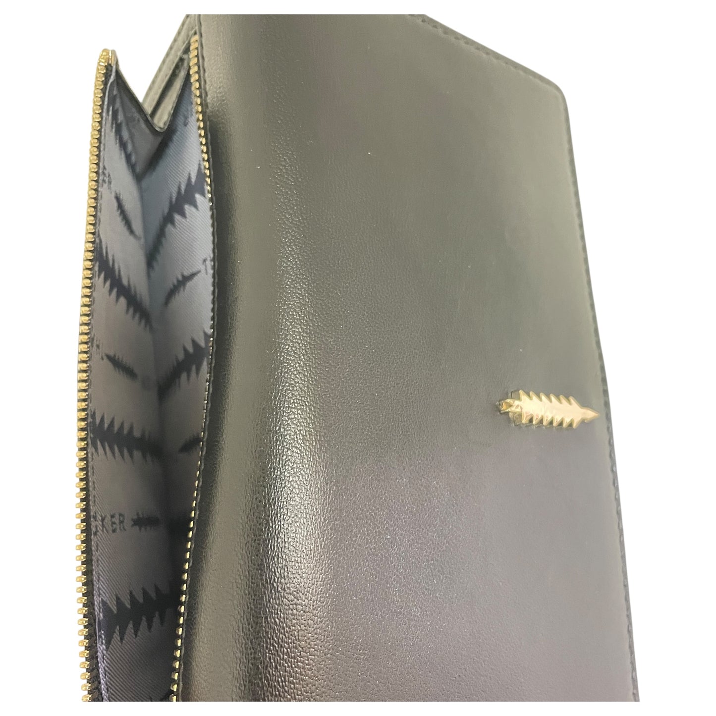 Wallet Leather By THACKER In Black, Size:Large