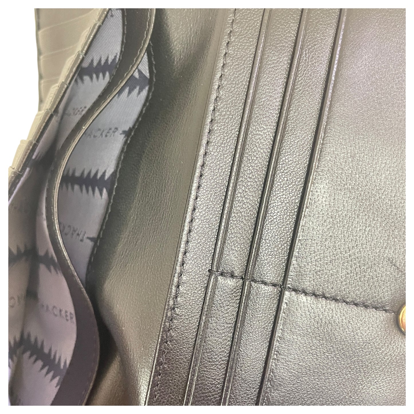 Wallet Leather By THACKER In Black, Size:Large