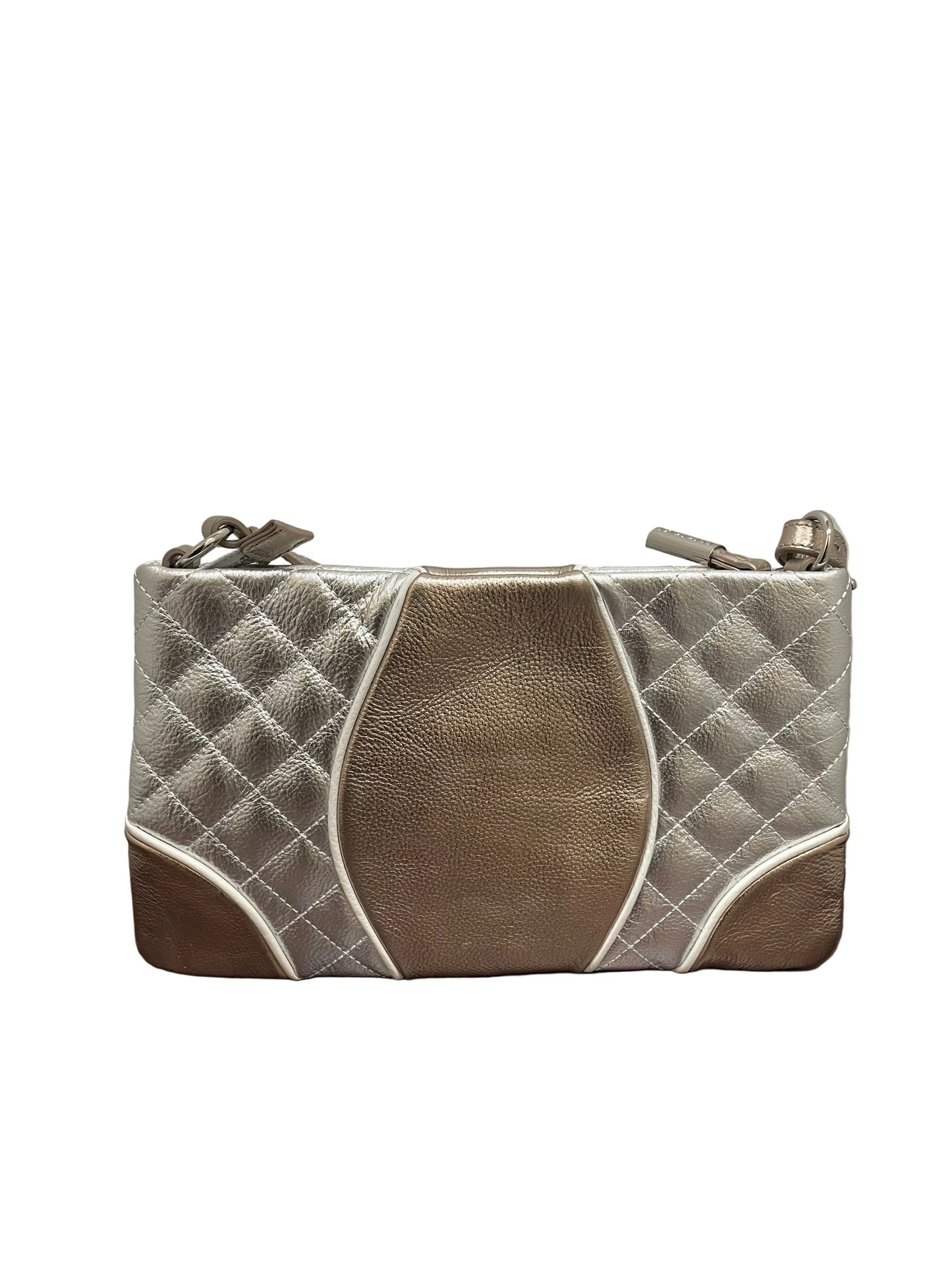 Handbag Leather By Bodhi In Gold & Silver, Size:Medium