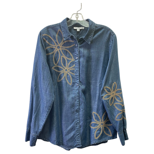 Top Ls By Chicos In Blue Denim, Size:M