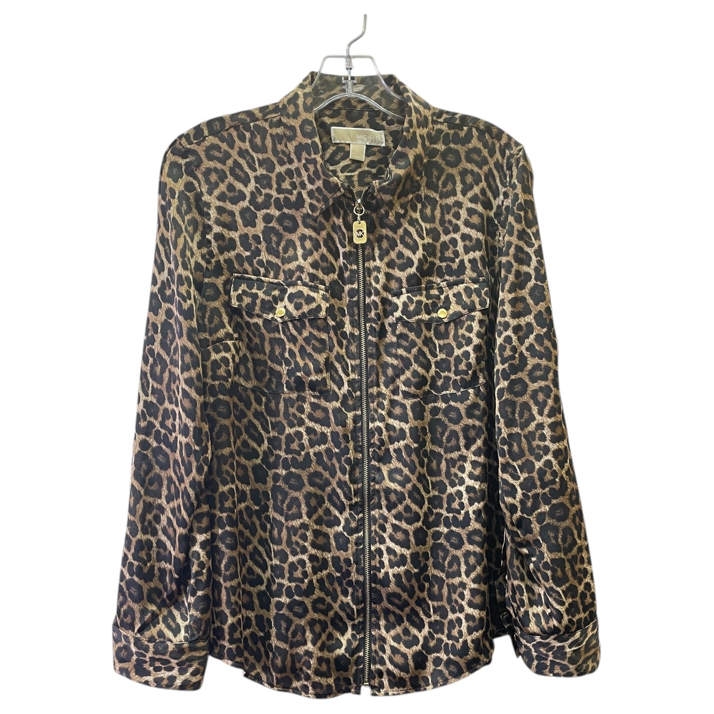 Blouse Ls By Michael By Michael Kors In Animal Print, Size:L