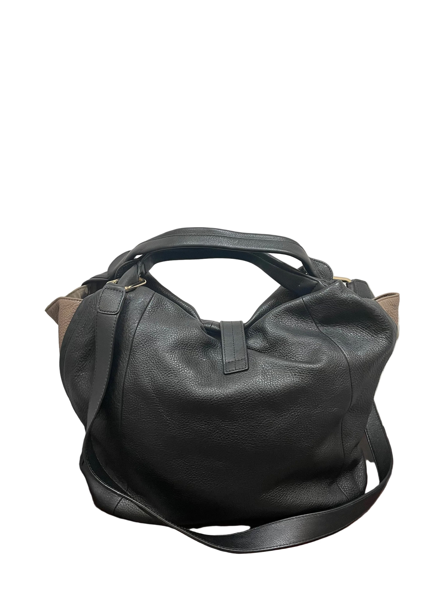 Crossbody Luxury Designer By Furla In Black & Gold, Size:Large