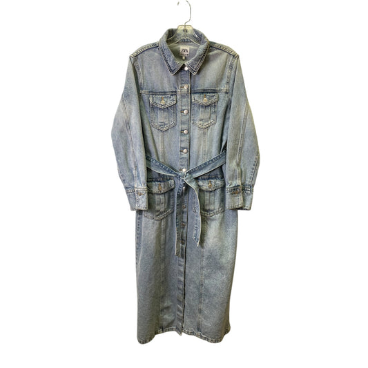 Jacket Denim By Zara In Blue Denim, Size:L