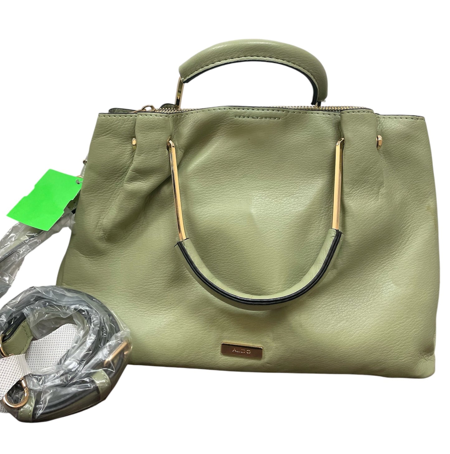 Crossbody By Aldo In Gold & Green, Size:Medium