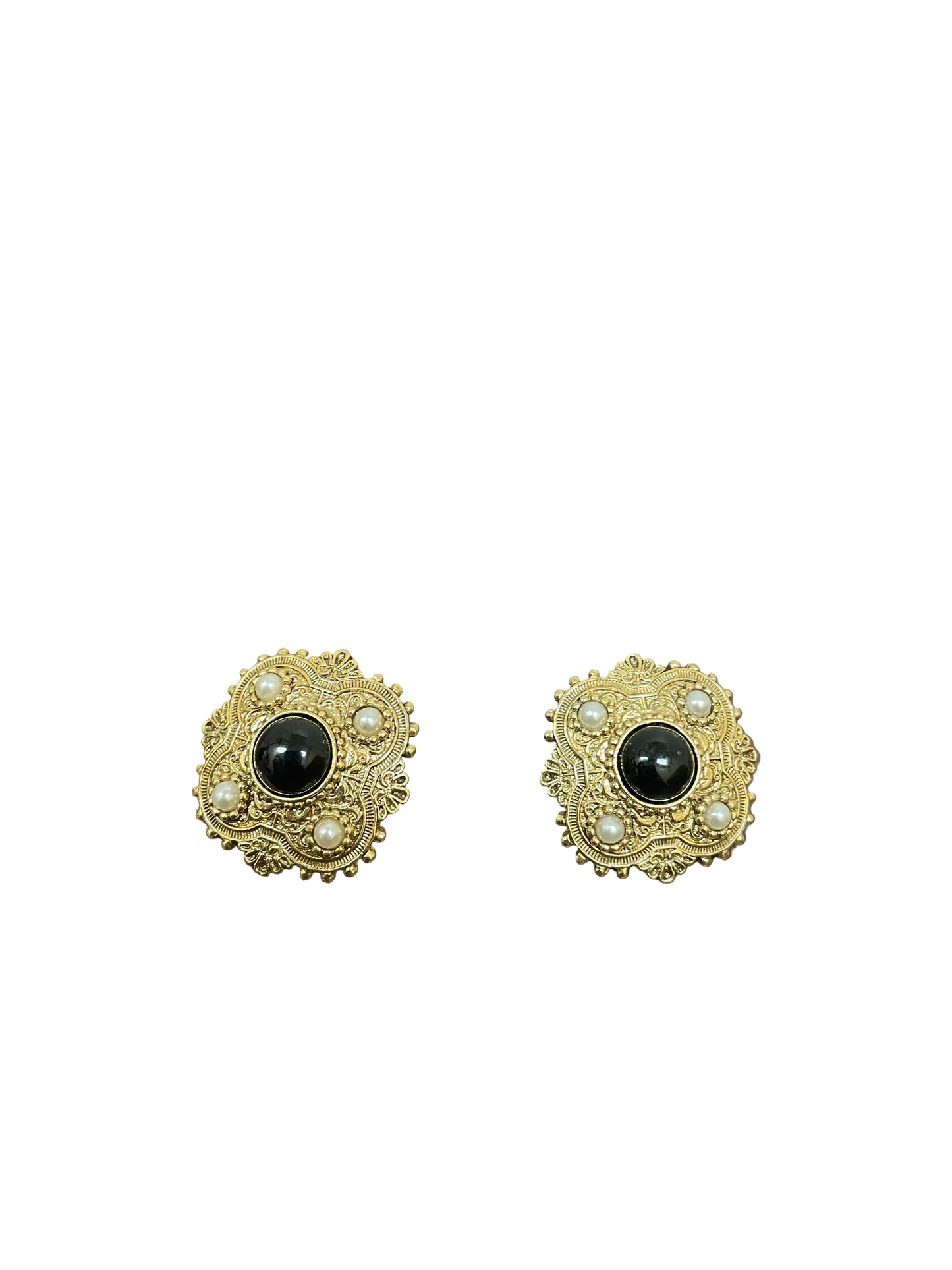 Earrings Stud By Cme In Black & Gold