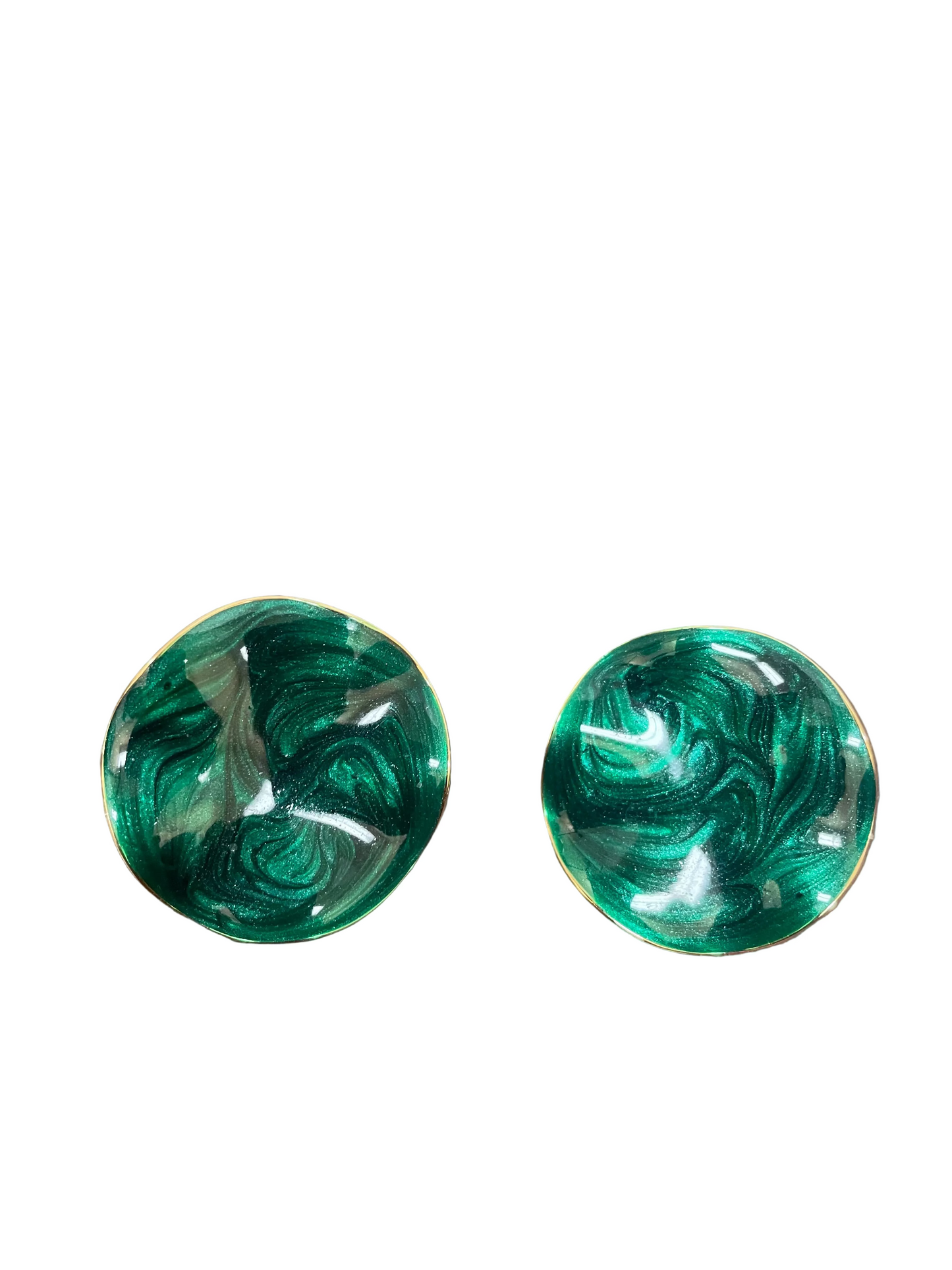 Earrings Stud By Cme In Gold & Green