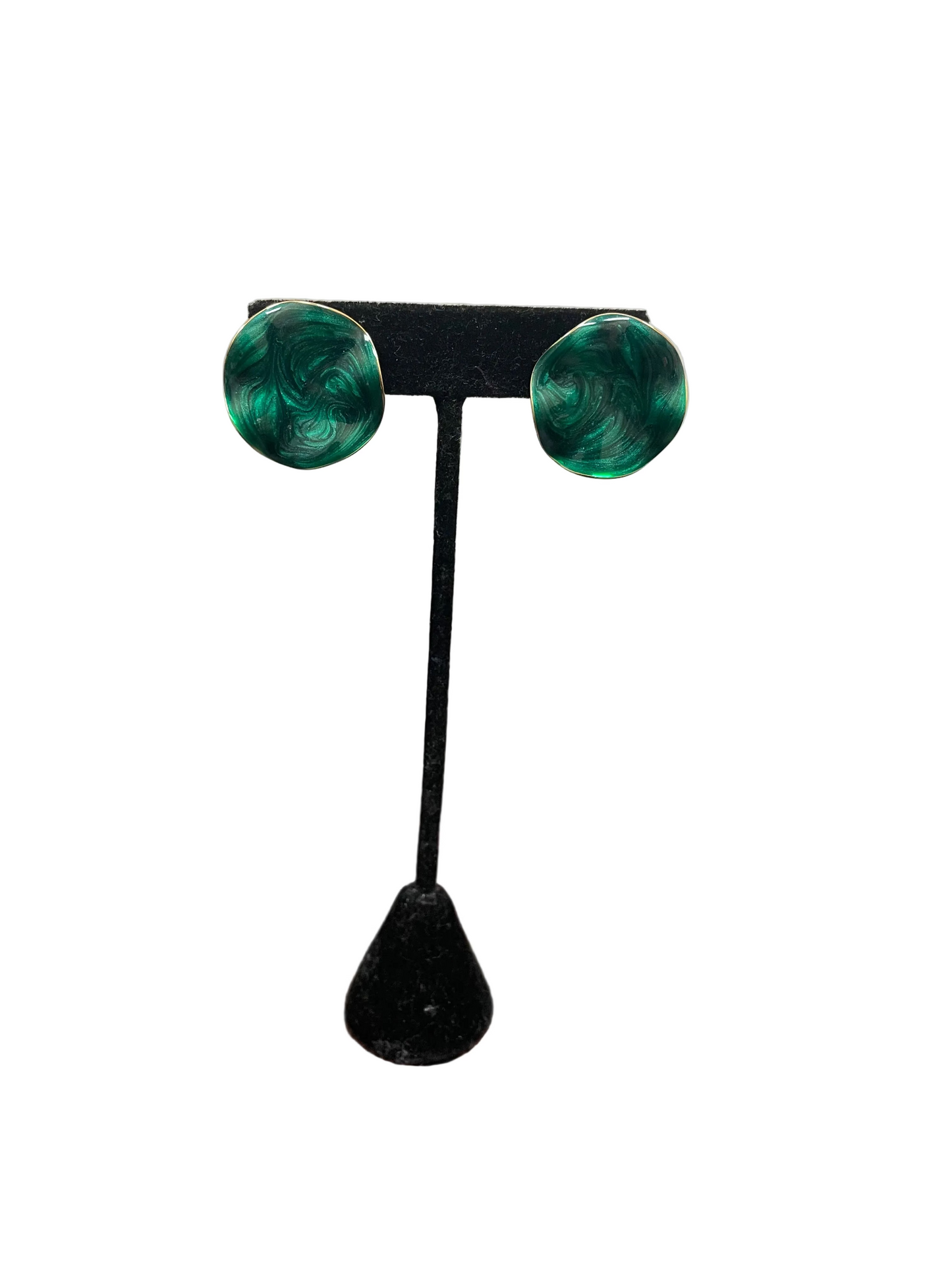 Earrings Stud By Cme In Gold & Green