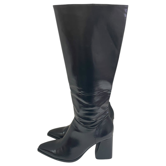 Boots Knee Heels By Stradivarius In Black, Size:8.5