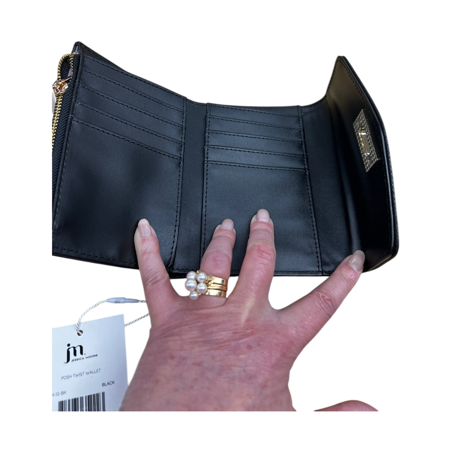 Wallet By Jessica Moore In Black, Size:Medium