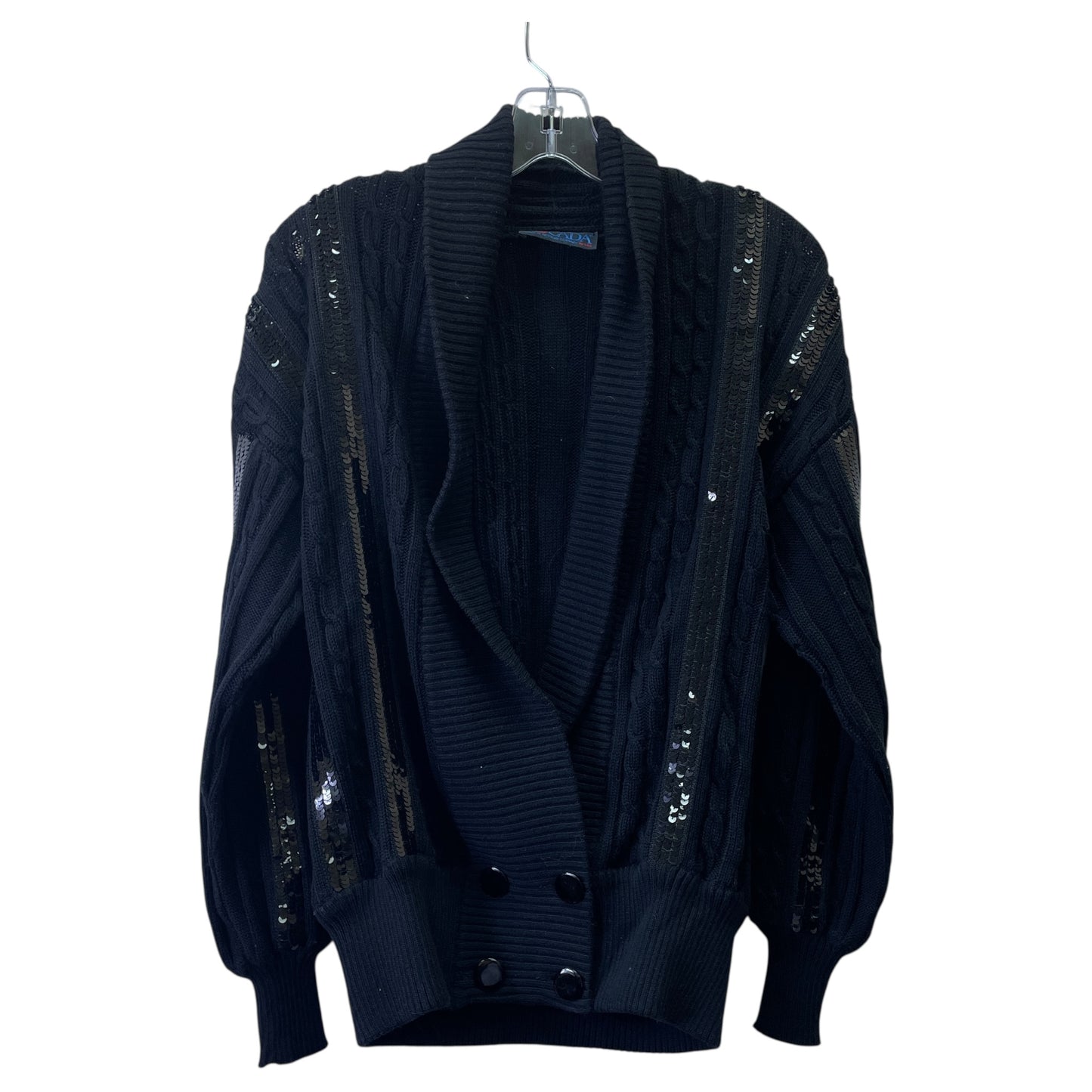 Sweater Cardigan Designer By Escada In Black, Size:S
