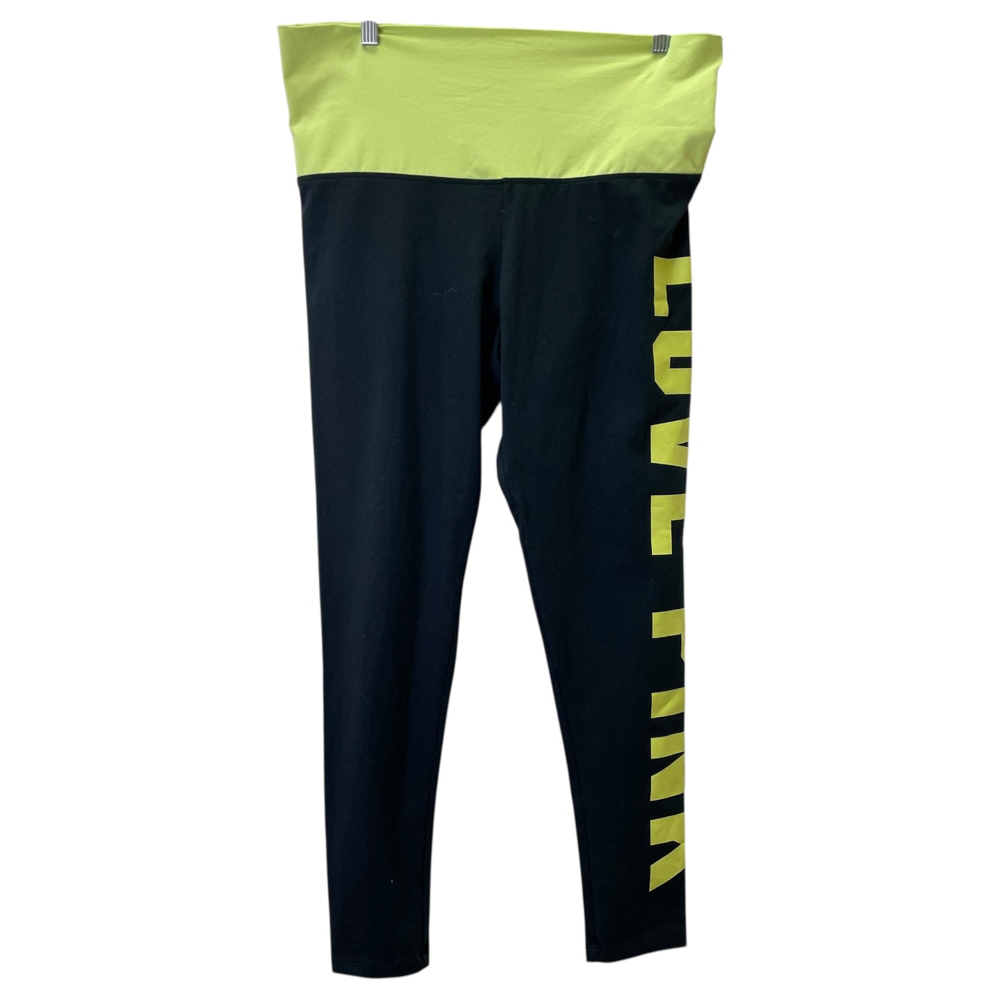 Athletic Leggings By Pink In Black & Yellow, Size:Xl
