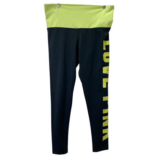 Athletic Leggings By Pink In Black & Yellow, Size:Xl