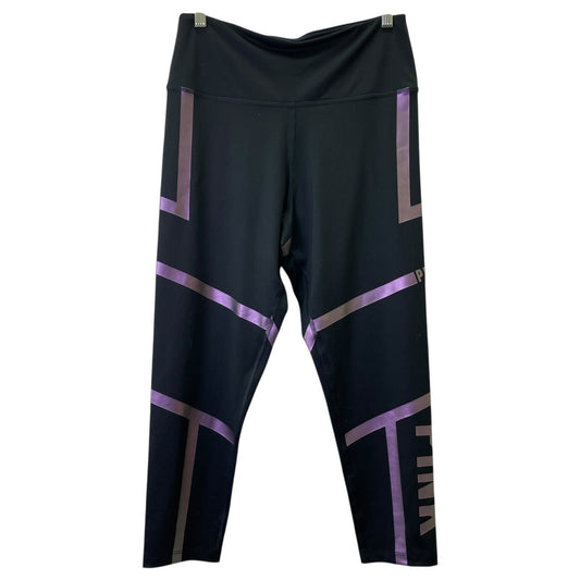 Athletic Leggings By Pink In Black & Purple, Size:L