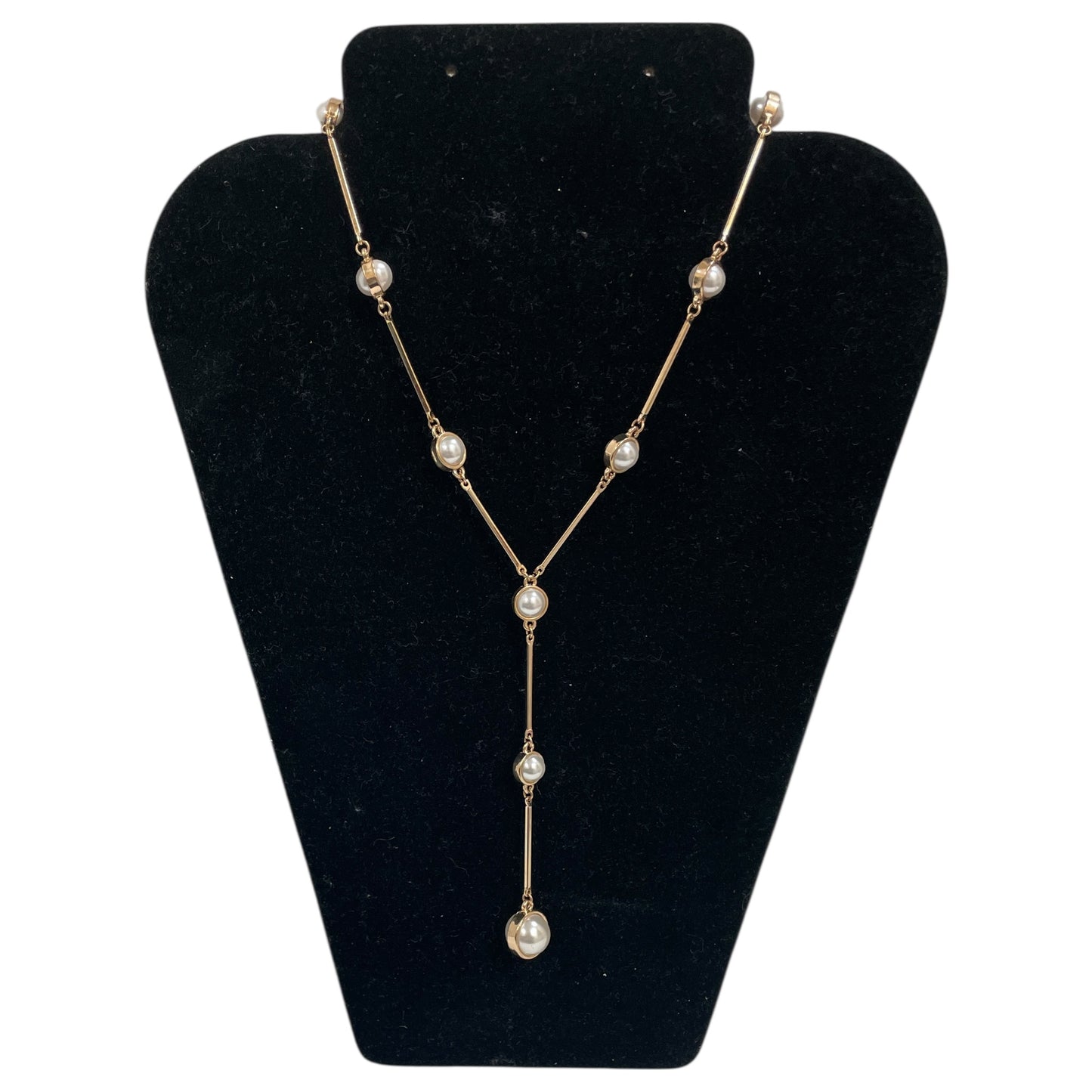 NECKLACE LARIAT & Y-DROP by  CME In GOLD & WHITE