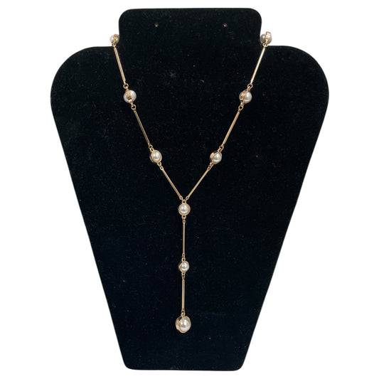NECKLACE LARIAT & Y-DROP by  CME In GOLD & WHITE