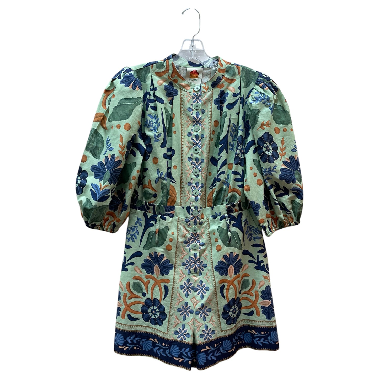 Romper By Farm Rio In Blue & Green, Size:M