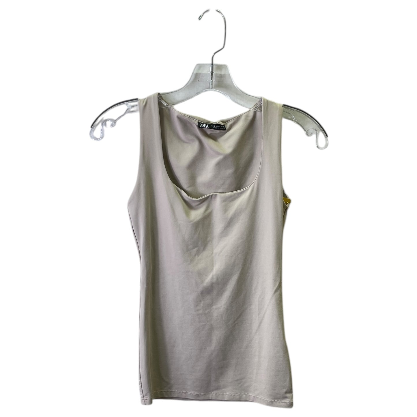 Top Ss Basic By Zara In Taupe, Size:S