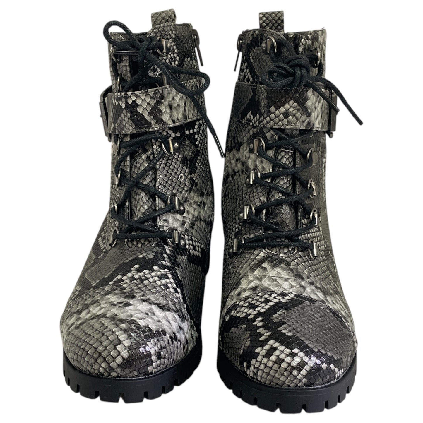 Boots Combat By Just Fab In Animal Print, Size:8.5