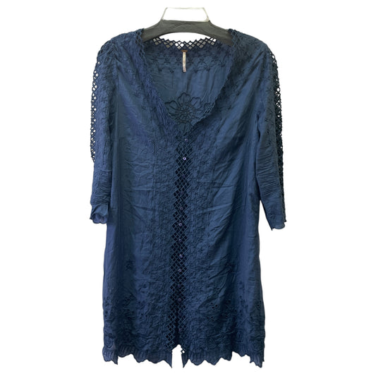 Tunic 3/4 Sleeve By Free People In Blue, Size:L