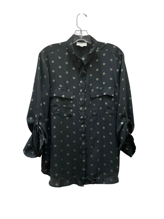 Blouse Ls By Loft In Polkadot Pattern, Size:L
