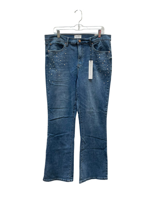 Jeans Boot Cut By Nicole Miller In Blue Denim, Size:14